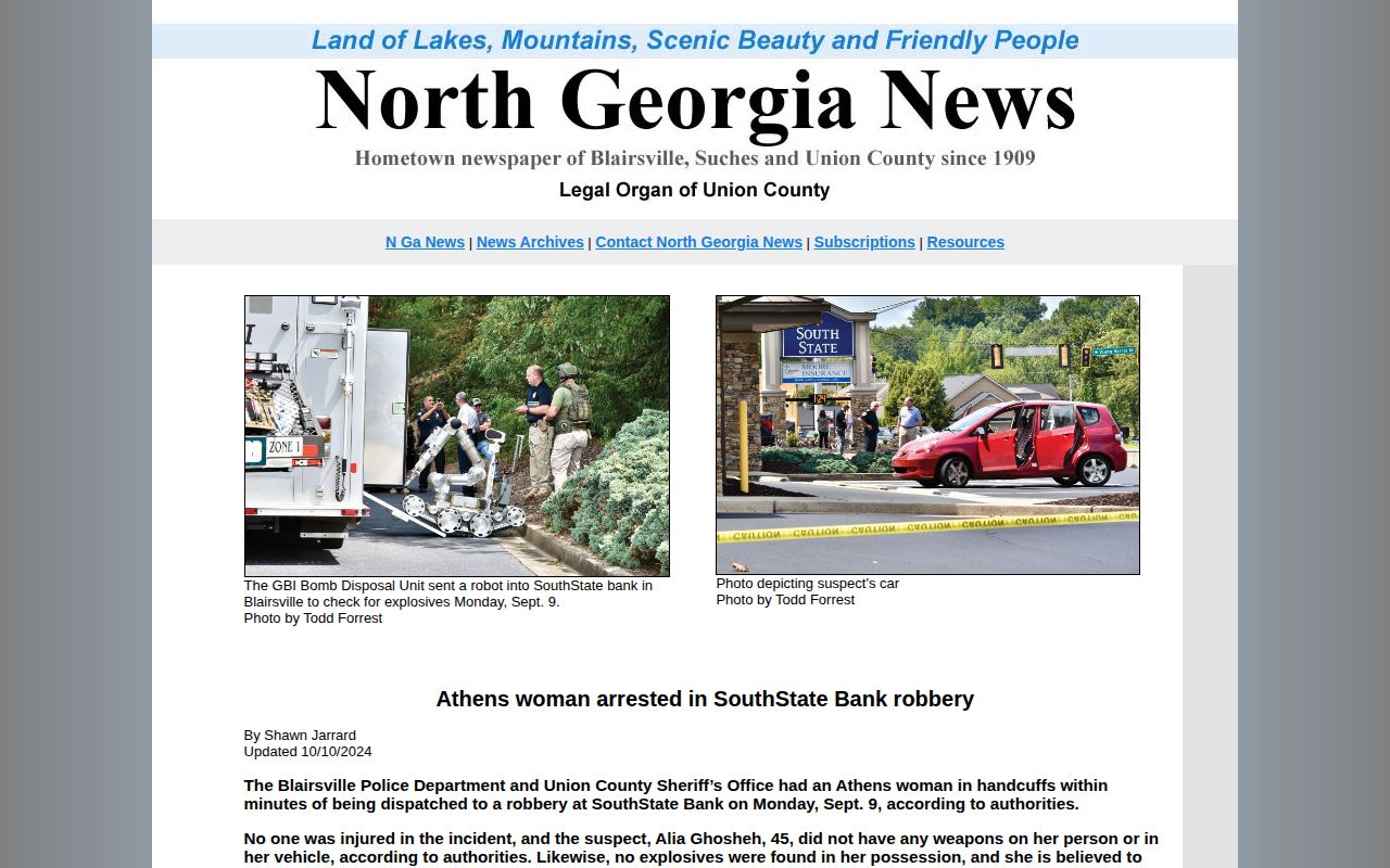 North Georgia News Union County crime coverage and booking-photo timing